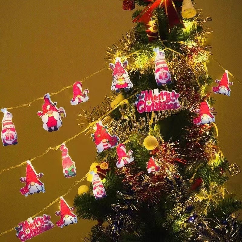 HKM-637331 Battery-Powered LED Christmas Cartoon and Letter String Lights for Holiday Decoration