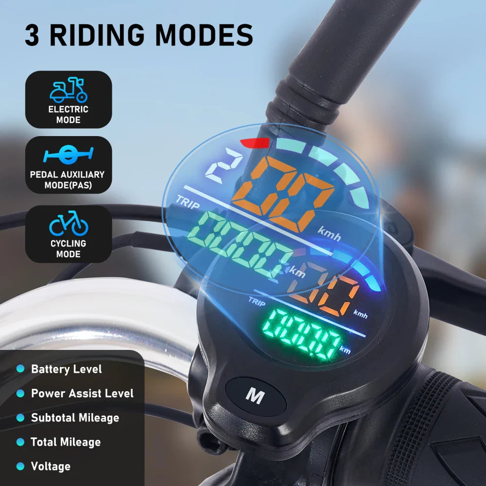 HKM-637395 Folding Electric Scooter with 350W/500W Peak Motor, 480Wh Removable Battery, 2-Seat Design, Large Basket, Black