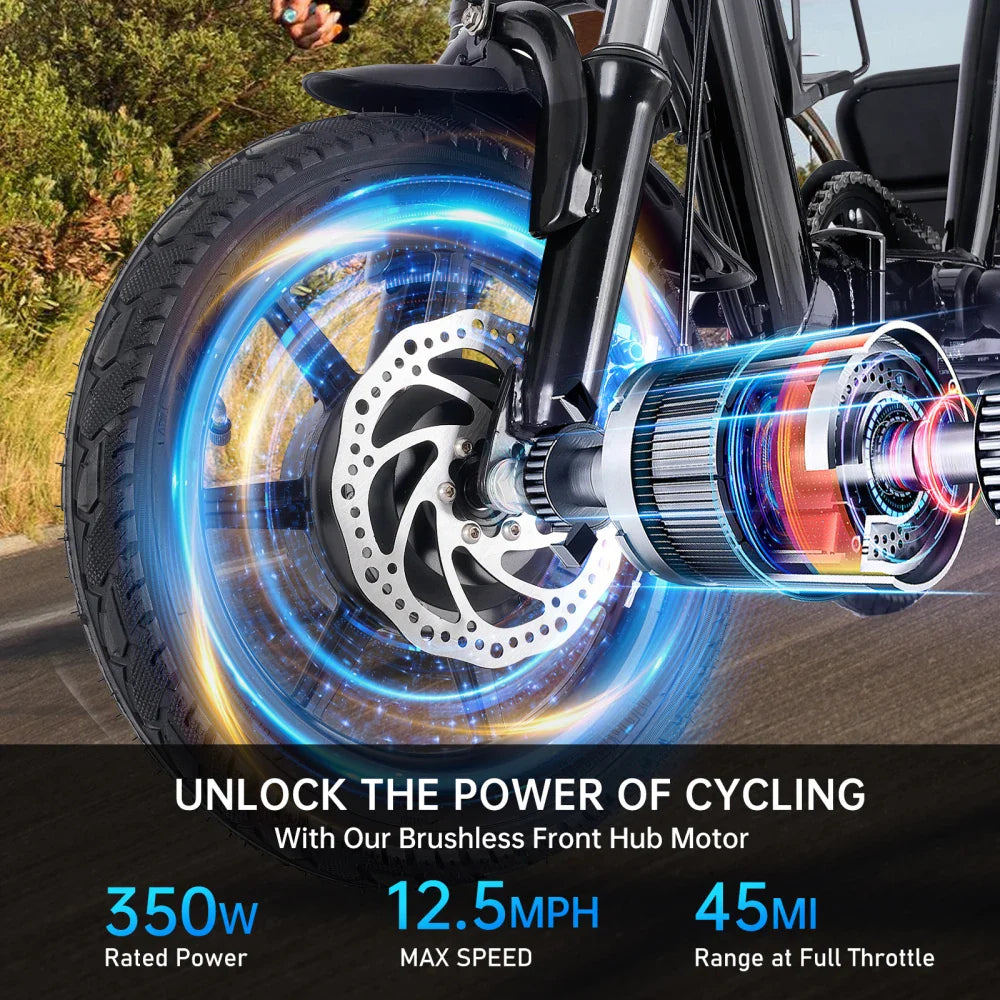 HKM-637395 Folding Electric Scooter with 350W/500W Peak Motor, 480Wh Removable Battery, 2-Seat Design, Large Basket, Black