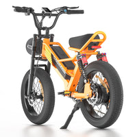 HKM-637523 750W 16-Inch Fat Tire Electric Mountain Bike with Dual Suspension, Integrated Battery, and LCD Display