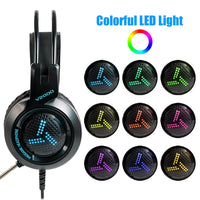HKM-637523 Wired Gaming Headset with 3.5mm and USB Connectivity, 50mm Speakers, and Inline Microphone