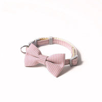 HKM-6375485 Adjustable Bow Collar for Cats and Small Dogs - Red, Blue, Pink, Brown, Polyester, Fits 23-30cm