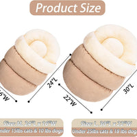 HKM-6376765 Ultra Soft Plush Cat and Dog Bed - Self-Warming Anti-Slip Cave Nest for Indoor Use