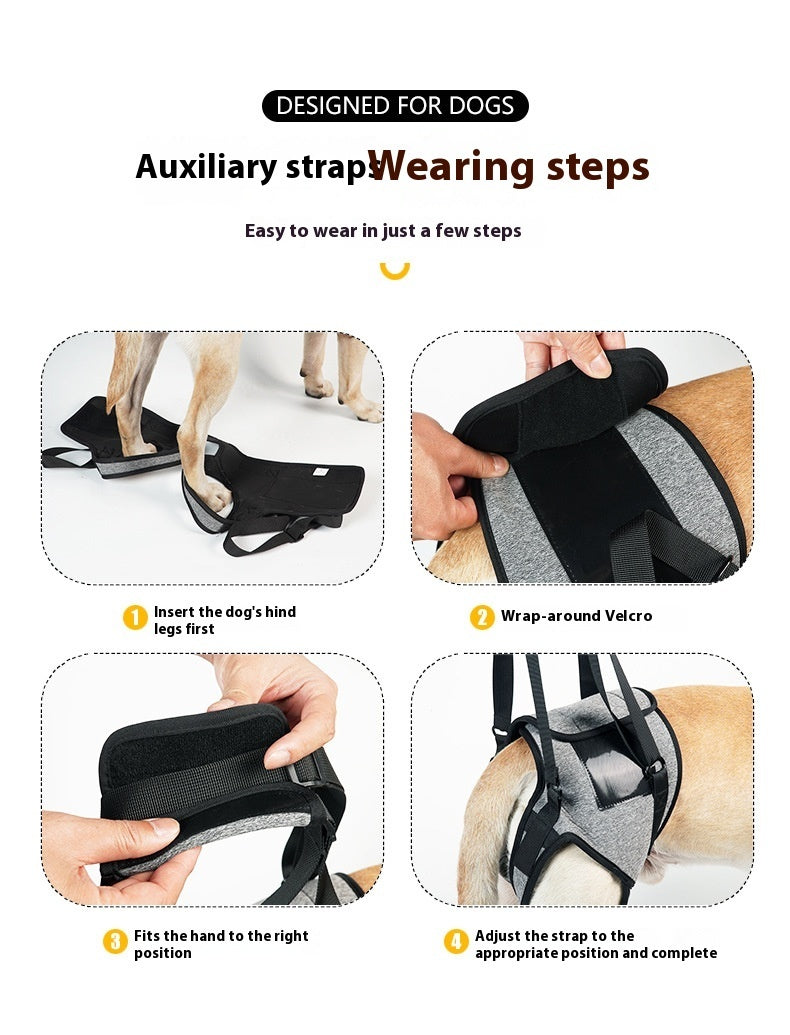HKM-6378557 Elderly Dog Back-Style Auxiliary Strap in Heather Gray, Size S (Waist 40-46, Leg Circumference 24)