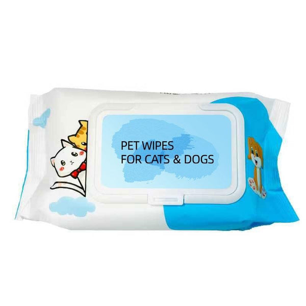 HKM-6378941 Gentle Plant-Based Pet Wipes for Dogs and Cats - 80 Unscented Cleaning Wipes for Paws, Ears, and Eyes