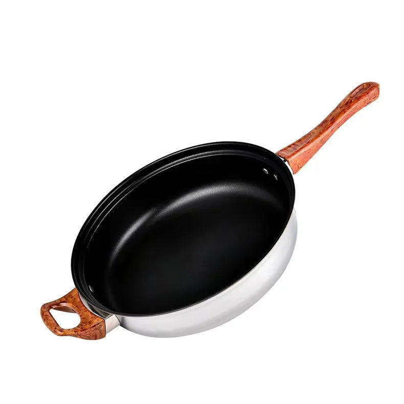 HKM-637907 12-Piece Stainless Steel Casserole Cookware Set with Nonstick Pots and Pans