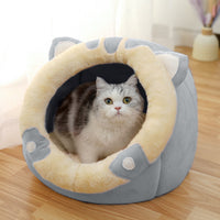 HKM-6379325 Enclosed Cat House Villa with Soft Bed for Pets (M, L, XL Size Options)