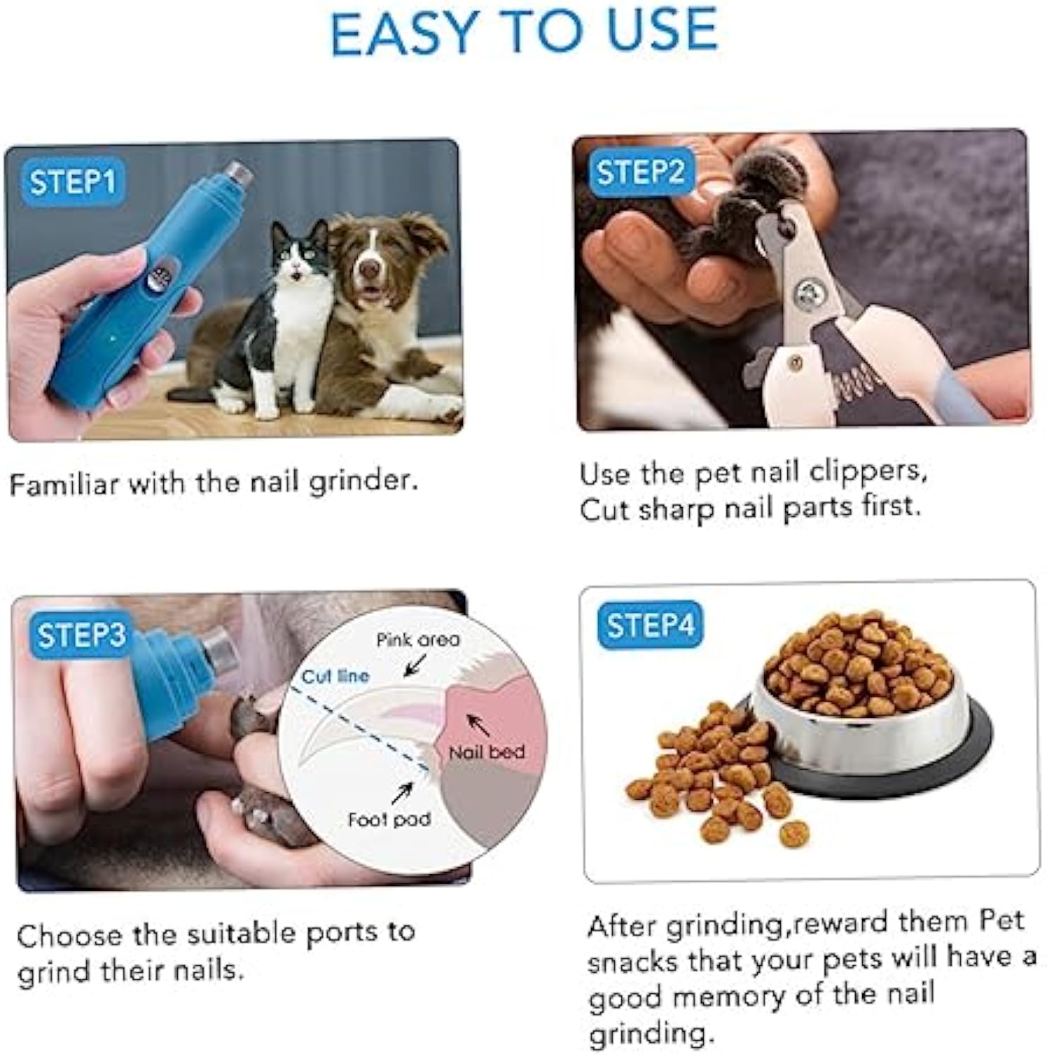 HKM-6380733 Electric Pet Nail Grinder and Polisher for Safe Claw Trimming and Grooming