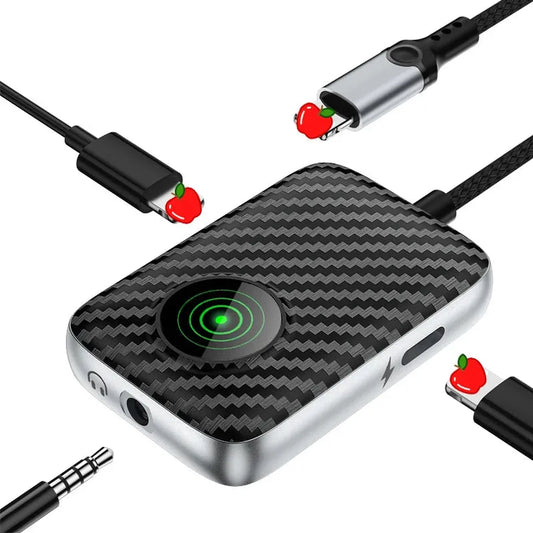 HKM-638099 3-in-1 Lightning to 3.5mm + 8-Pin Headphone Jack Adapter with Fast Charging Capability