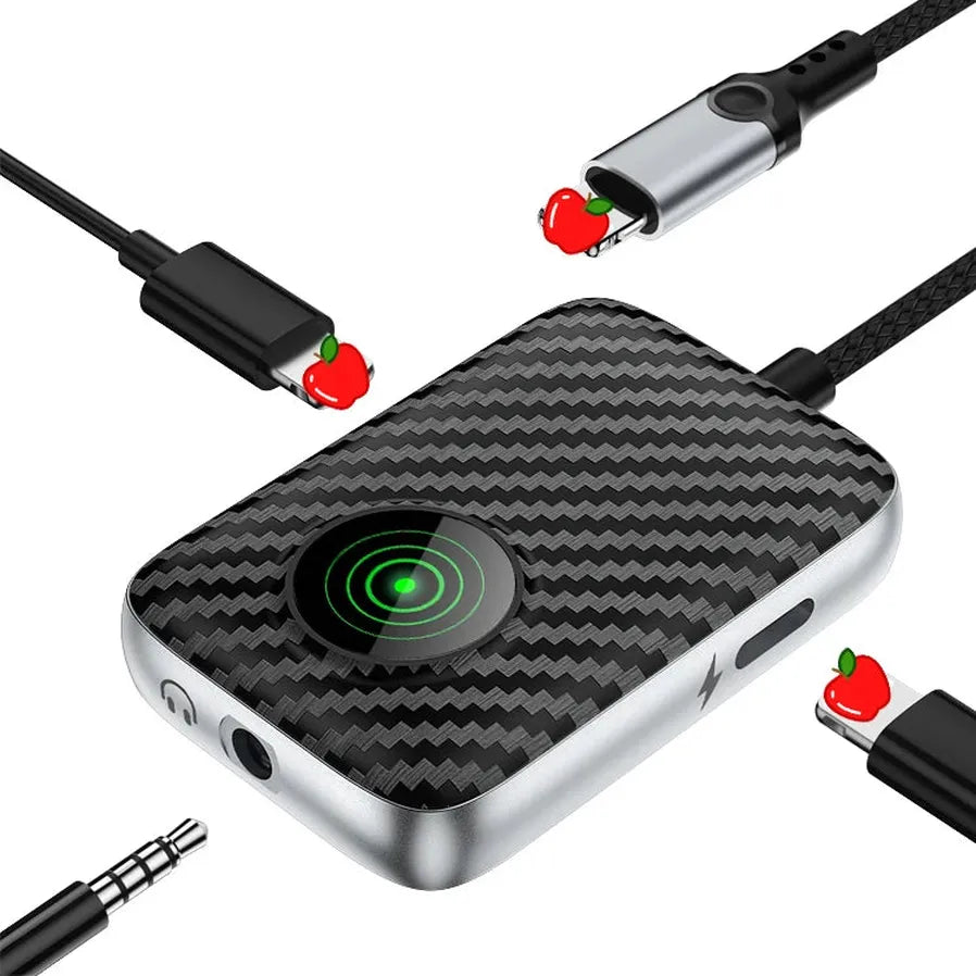 HKM-638099 3-in-1 Lightning to 3.5mm + 8-Pin Headphone Jack Adapter with Fast Charging Capability
