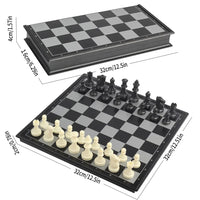 HKM-638163 Magnetic Travel Chess Set with Folding Black and White Board