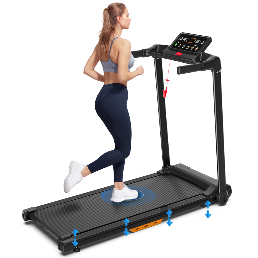 HKM-638227 Compact Walking Mat Treadmill with LED Display, 265 LB Capacity for Home and Office Use