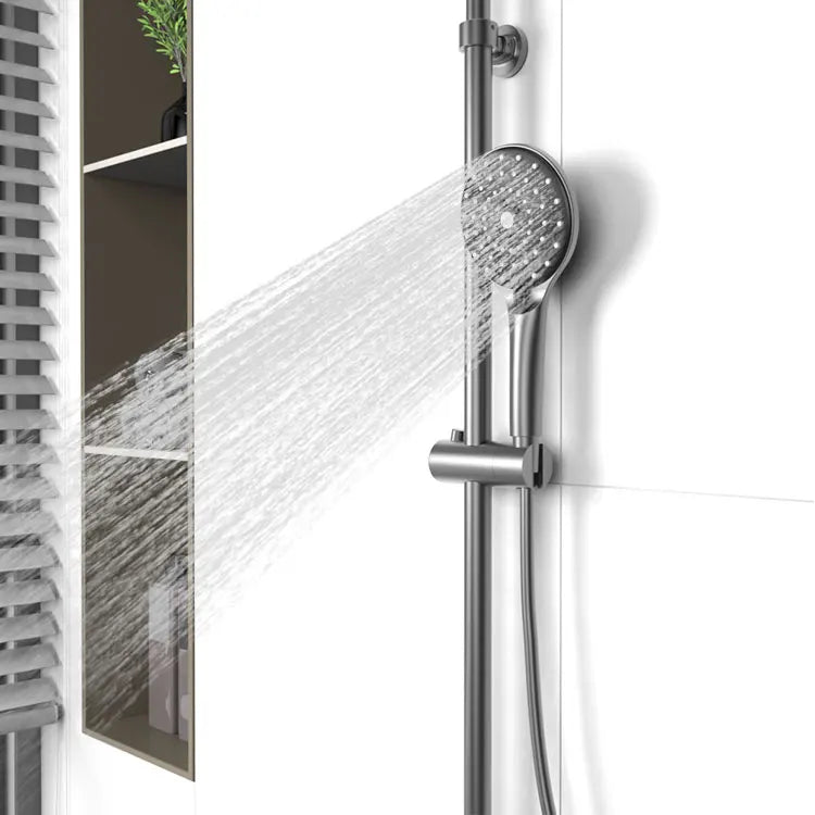 HKM-638227 Luxury Copper Shower Faucet Set with Rainfall and Jet Massage Functions, Chrome Finish