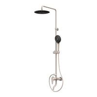 HKM-638227 Luxury Copper Shower Faucet Set with Rainfall and Jet Massage Functions, Chrome Finish