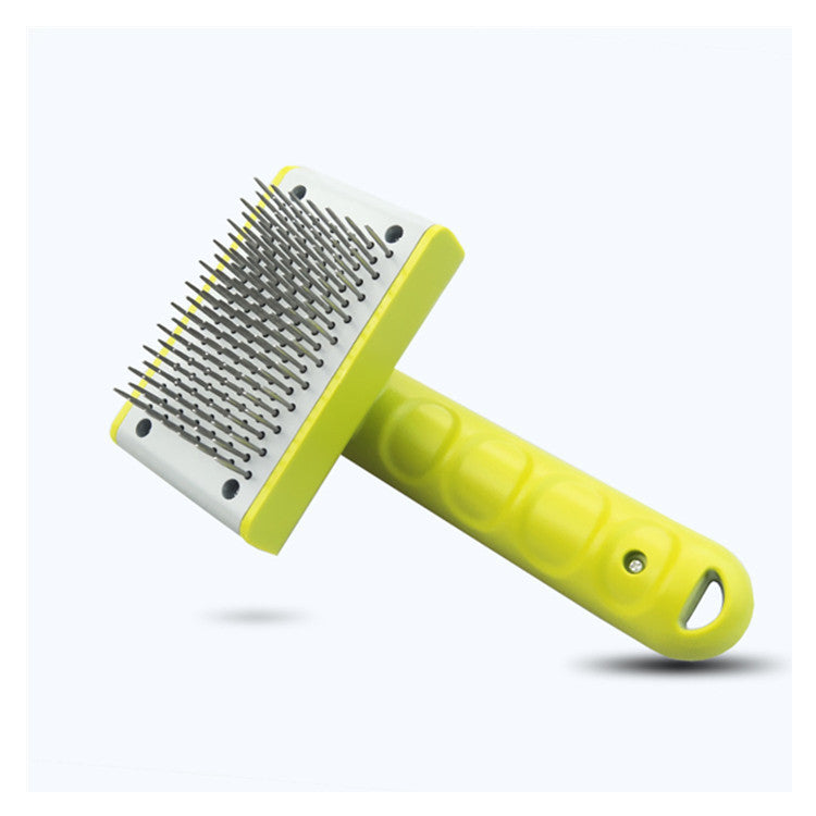 HKM-638291 Pet Push Hair Cleaning Comb for Dogs - Eco-Friendly, TPR & ABS Material, Sky Blue & Fruit Green, 10x16cm