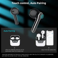HKM-638355 Wireless Bluetooth Earbuds with LED Battery Display and High-Feedback Sound Quality