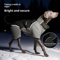 HKM-6383805 Reflective Cotton Dog Jacket in Tulip Pink, Tea Green, Violet Purple, Blue - Sizes XL to 5XL