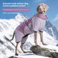 HKM-6383805 Reflective Cotton Dog Jacket in Tulip Pink, Tea Green, Violet Purple, Blue - Sizes XL to 5XL