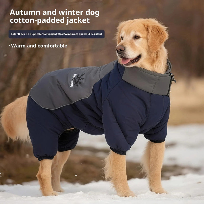 HKM-6383805 Reflective Cotton Dog Jacket in Tulip Pink, Tea Green, Violet Purple, Blue - Sizes XL to 5XL
