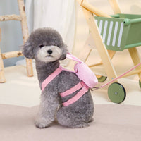 HKM-6384829 Pet Dog Canvas Backpack in Pink and Brown - Sizes S & L, All-Season Design