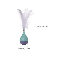 HKM-6386493 Feather Tumbler Cat Toy - Bite-Resistant Tease Ball with Flexible Stick for Interactive Play