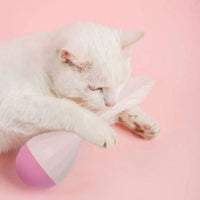 HKM-6386493 Feather Tumbler Cat Toy - Bite-Resistant Tease Ball with Flexible Stick for Interactive Play