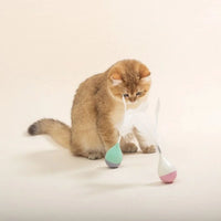 HKM-6386493 Feather Tumbler Cat Toy - Bite-Resistant Tease Ball with Flexible Stick for Interactive Play