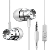 HKM-638675 Metal Wired In-Ear Headphones with Microphone and 3.5mm Straight Plug