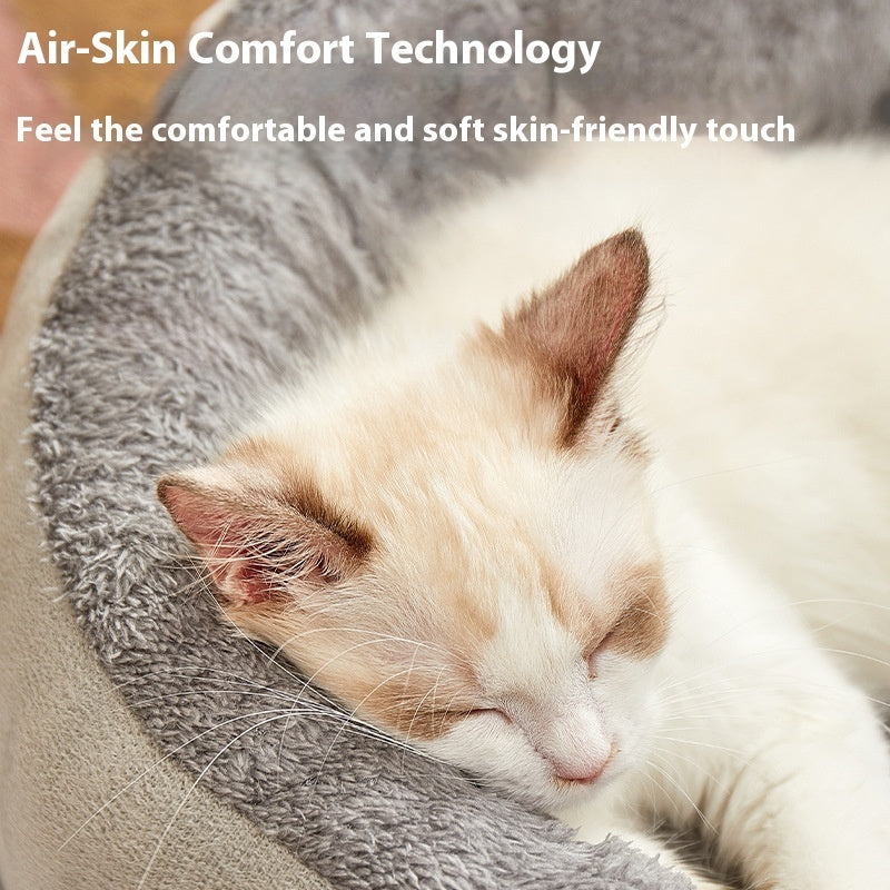 HKM-6386877 Universal Non-slip Plus-sized Pet Nest in Gray and Brown - 4 Season Comfort for Dogs