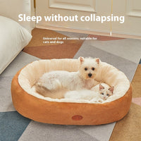 HKM-6386877 Universal Non-slip Plus-sized Pet Nest in Gray and Brown - 4 Season Comfort for Dogs