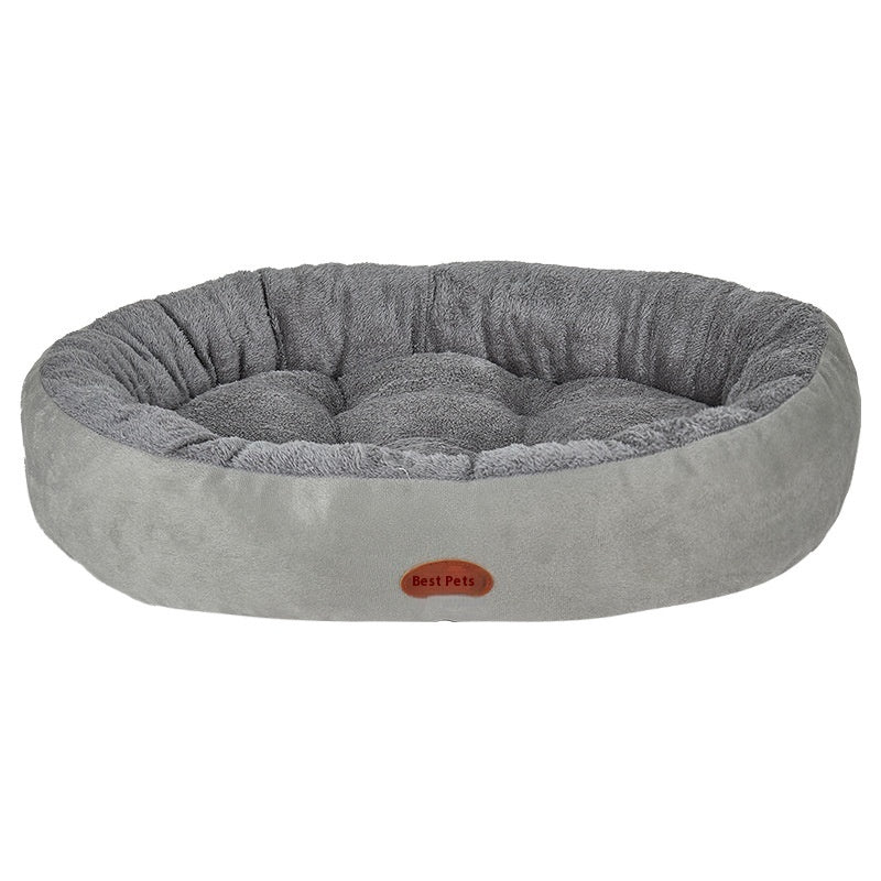 HKM-6386877 Universal Non-slip Plus-sized Pet Nest in Gray and Brown - 4 Season Comfort for Dogs