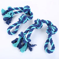 HKM-6389821 Cotton Rope Dog Toy for Molar Cleaning and Training - 52cm Blue Knot