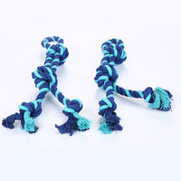 HKM-6389821 Cotton Rope Dog Toy for Molar Cleaning and Training - 52cm Blue Knot