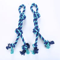 HKM-6389821 Cotton Rope Dog Toy for Molar Cleaning and Training - 52cm Blue Knot