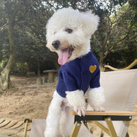 HKM-6390589 Cozy Wool Pet Sweater for Small and Medium Dogs and Cats in Sapphire Blue, Red, and Dark Gray