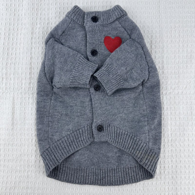 HKM-6390589 Cozy Wool Pet Sweater for Small and Medium Dogs and Cats in Sapphire Blue, Red, and Dark Gray