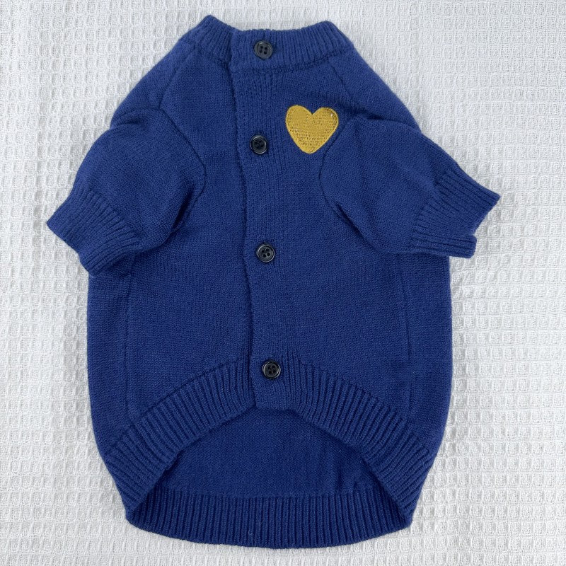 HKM-6390589 Cozy Wool Pet Sweater for Small and Medium Dogs and Cats in Sapphire Blue, Red, and Dark Gray
