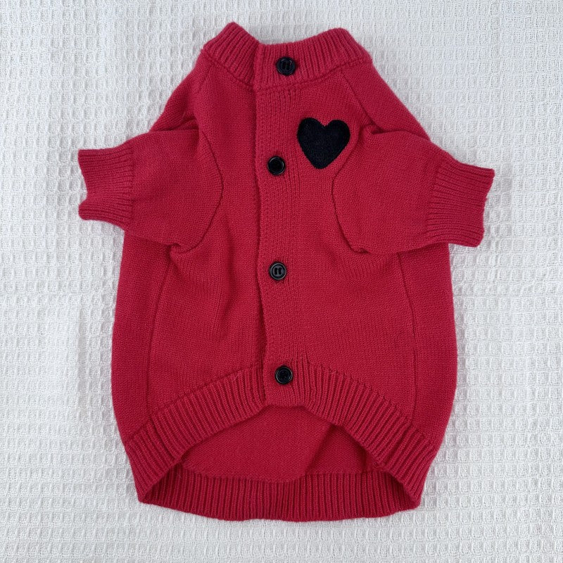 HKM-6390589 Cozy Wool Pet Sweater for Small and Medium Dogs and Cats in Sapphire Blue, Red, and Dark Gray