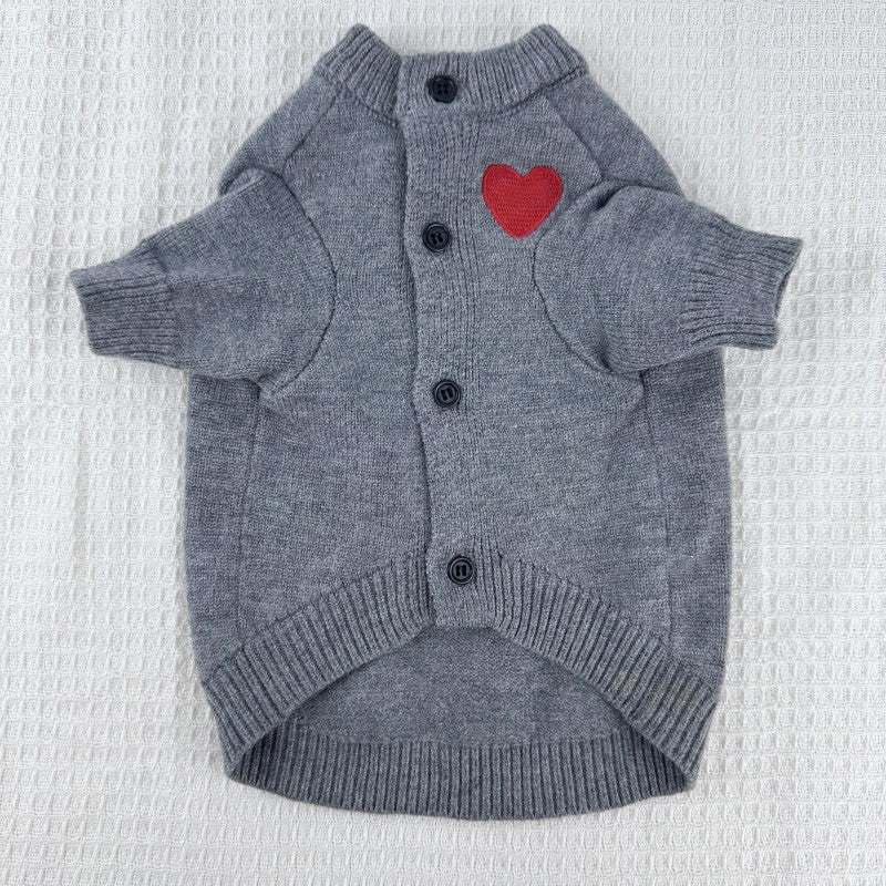 HKM-6390589 Cozy Wool Pet Sweater for Small and Medium Dogs and Cats in Sapphire Blue, Red, and Dark Gray