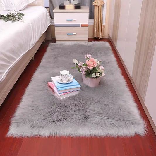 HKM-639123 Fluffy Decorative Carpet - Imitation Wool, 45cm x 45cm, Available in Multiple Colors