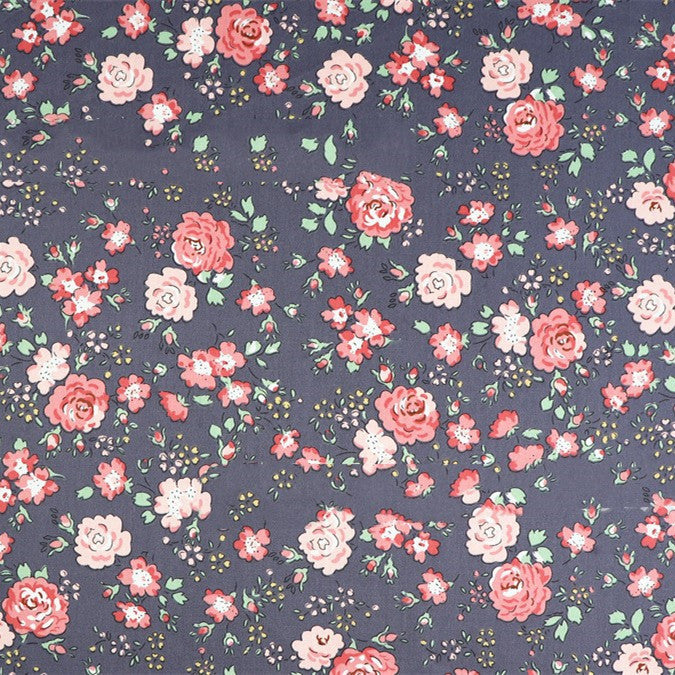 HKM-639187 Floral Twill Cotton Fabric - Small Botanical Print for Spring & Summer Clothing and Home Decor
