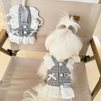 HKM-6392381 Black and White Plaid or Red and White Plaid Pet Chest Skirt for Dogs and Cats