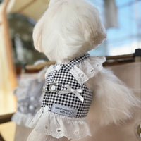 HKM-6392381 Black and White Plaid or Red and White Plaid Pet Chest Skirt for Dogs and Cats