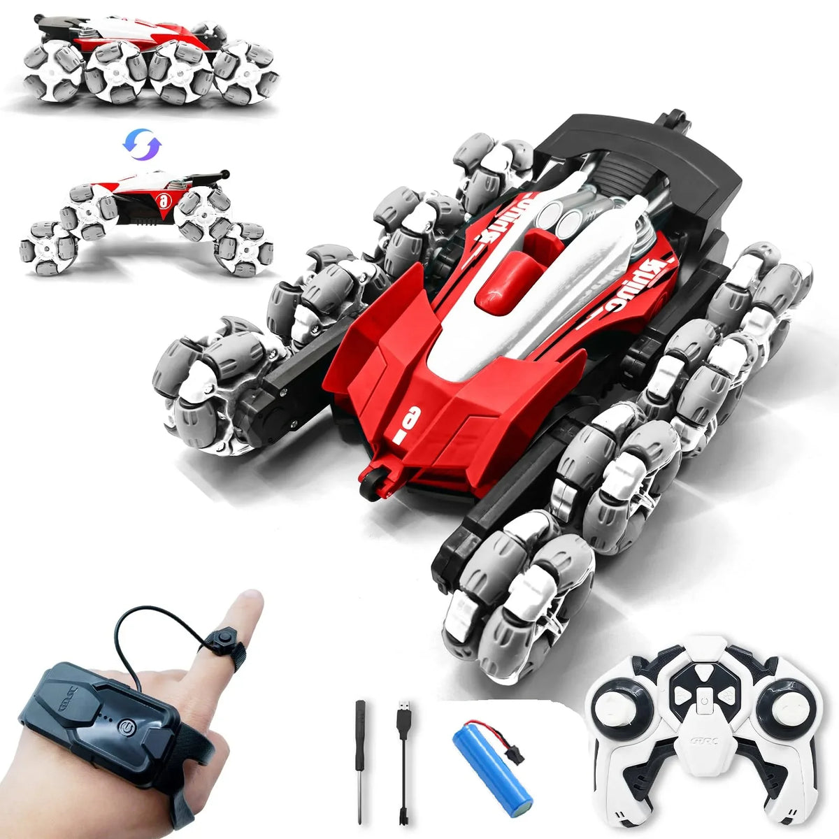 HKM-639315 8WD Remote Control Stunt Car with Drift and Spray Features, Hand Gesture Control, 30M Range