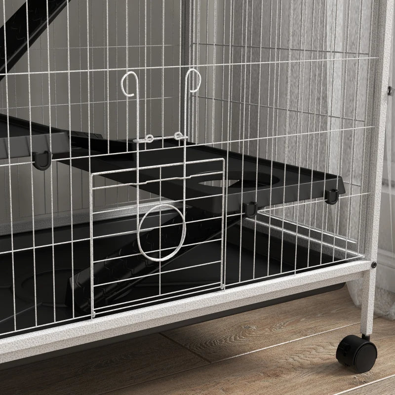 HKM-6394429 Spacious Multi-Tiered Small Animal Cage with Removable Tray and Hammock for Ferrets and Chinchillas