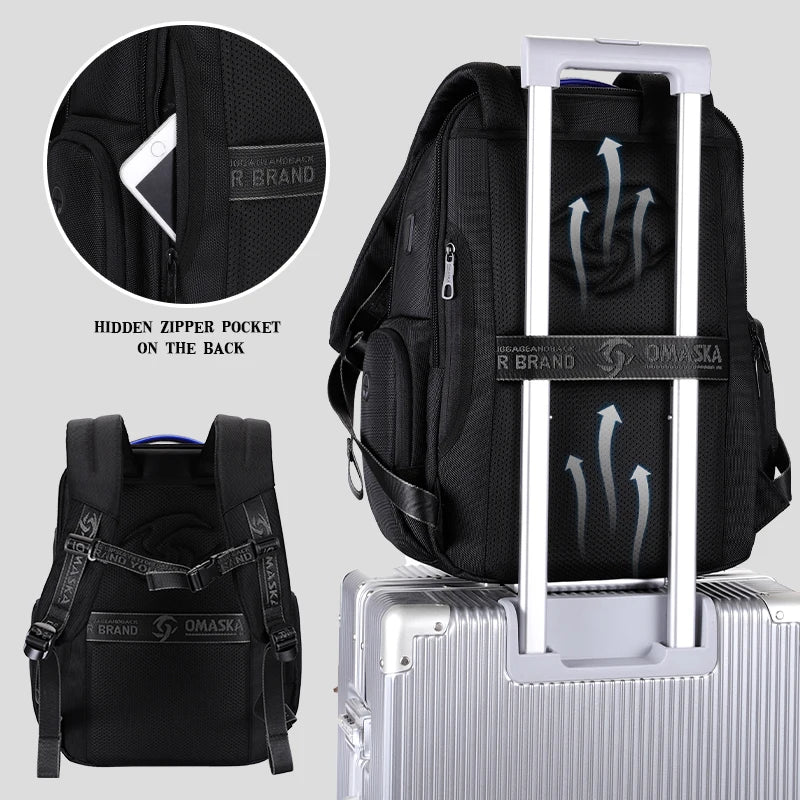 HKM-639571 Waterproof 17.5 Inch Unisex College Laptop Backpack for School and Travel