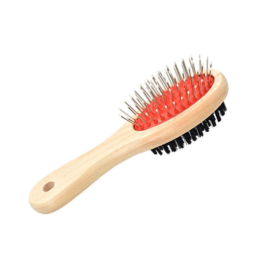 HKM-6396349 Stainless Steel Needle Comb and Wooden Brush for Pet Fur Grooming