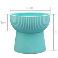 HKM-6396733 Ceramic Pet Bowl in White, Black, Pink, and Green - 11.5CM Diameter, 12CM Height