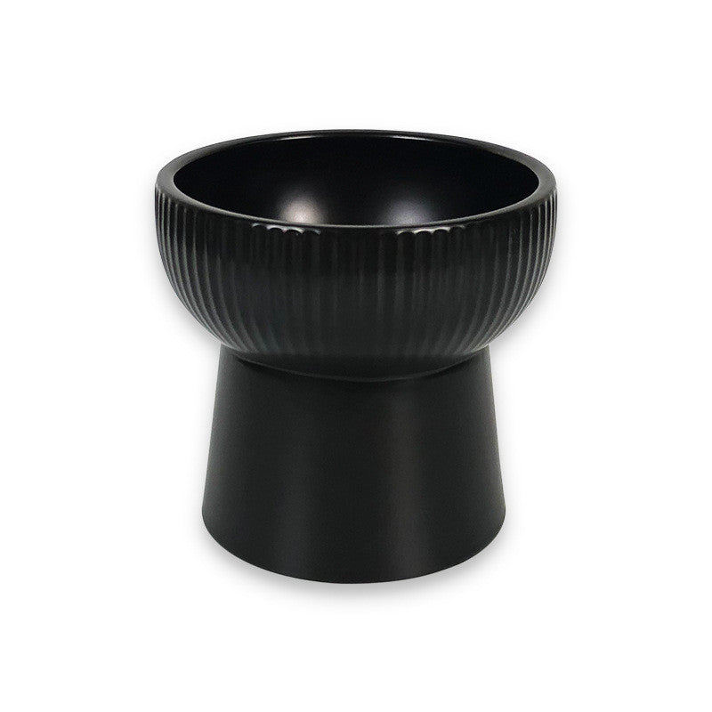 HKM-6396733 Ceramic Pet Bowl in White, Black, Pink, and Green - 11.5CM Diameter, 12CM Height