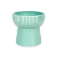 HKM-6396733 Ceramic Pet Bowl in White, Black, Pink, and Green - 11.5CM Diameter, 12CM Height
